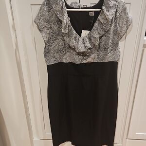 Black and White Ruffle Dress